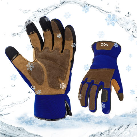 winter gardening gloves VGO 1Pair 0℃/32°F Winter Gardening Gloves Men,Safety Work Gloves,Punct