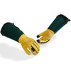 VGO 1 Pair Men/Women's Leather Extra-long Cuff Gardening Gloves, Work Gloves, Puncture-proof, Thornproof, Durability, Touchscreen (Golden Green, CA7472/ Pink White GA9659)