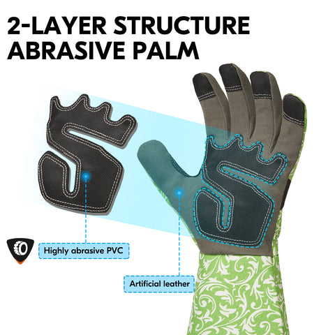leather palm gardening gloves VGO 1 Pair Gardening Gloves Ladies, Synthetic leather/Goat leather pal