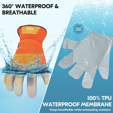 mens waterproof gardening gloves VGO 1Pair 0℃/32°F Winter Gardening Gloves Men,Safety Work Gloves,Punct