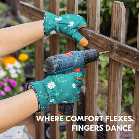 Vgo 1Pair Gardening Gloves for Women, Goatskin leather Thorn Proof Working Gloves for Weeding, Digging, Raking, Pruning and Planting,Touchscreen(GA7471/GA7476)