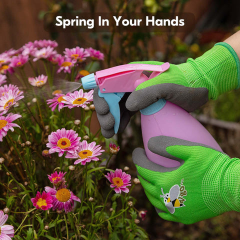 VGO 1/2/3 Pairs Kids Gardening Gloves Ages 3-9| Natural Latex Grip|Breathable Yard Work & DIY Safety Gloves, Machine Washable For Outdoor Play (KID-RB6013/KID-RB6026)
