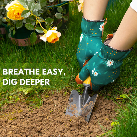 Vgo 1Pair Gardening Gloves for Women, Goatskin leather Thorn Proof Working Gloves for Weeding, Digging, Raking, Pruning and Planting,Touchscreen(GA7471/GA7476)