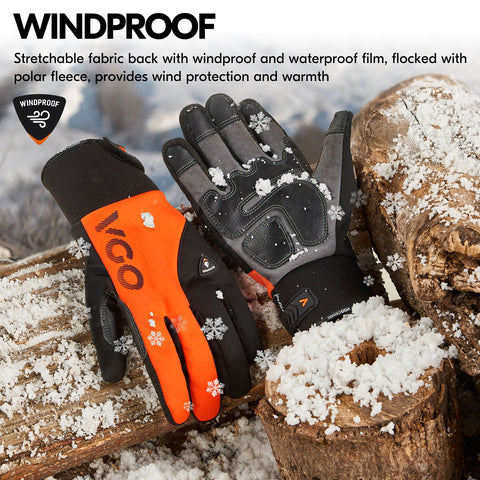 windprotection handschuhe VGO 1Pair -20℃/-4°F Warm Winter Mechanic Gloves, Cold Weather Waterpro