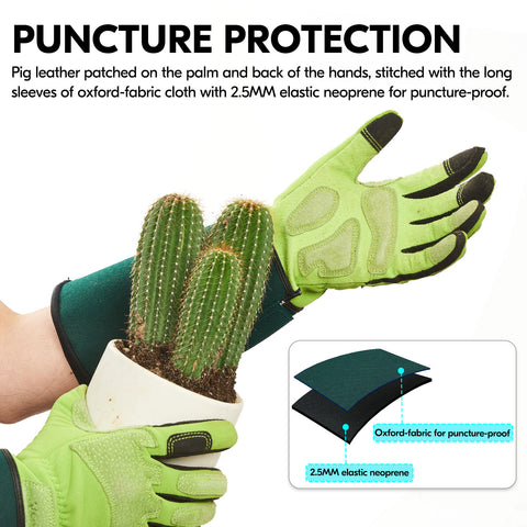VGO 1 Pair Gardening Gloves Unses,Safety Work Gloves,Long Sleeves Gaun