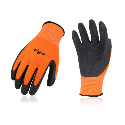 rubber coated gardening gloves VGO 6 Pairs Latex Rubber Coated Gardening and Work Gloves (RB6023-GO)