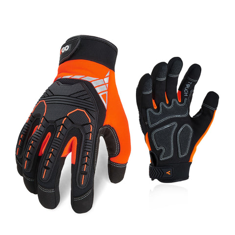Vgo 1 Pair High Dexterity Heavy Duty Mechanic Work Gloves (Orange 