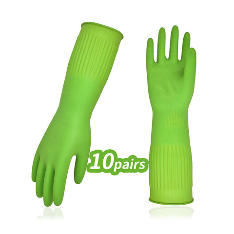 VGO 3/10 Pairs Dishwashing Gloves, Reusable Household Gloves, Kitchen