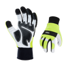 VGO Chainsaw gloves of 12-layer chainsaw protection, safety goat leather work gloves, mechanic gloves (Hi-Viz green, GA9767CS)