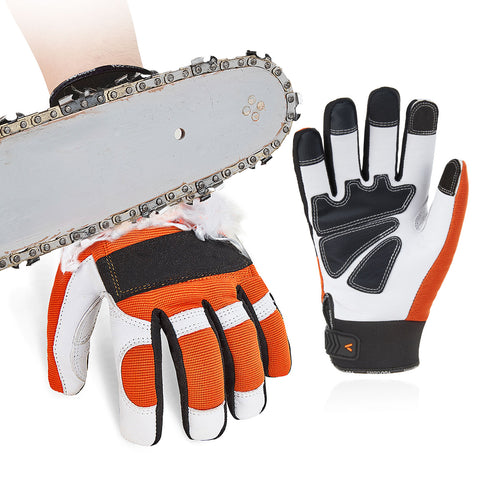 vgo handschuhe VGO 1 Pair Chainsaw Gloves with Protection on Left Hand Back12-Layer C