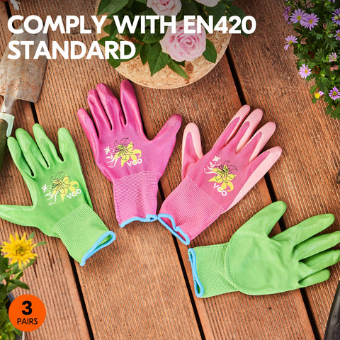 women's nitrile gardening gloves Vgo Ladies' Nitrile Coating Gardening and Work Gloves(3Colors,NT2110)