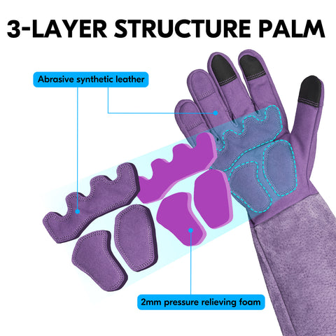 extra large mens gardening gloves Vgo 1Pair Men/Women's Extra-Long Leather Gardening Gloves, Gauntlet wi