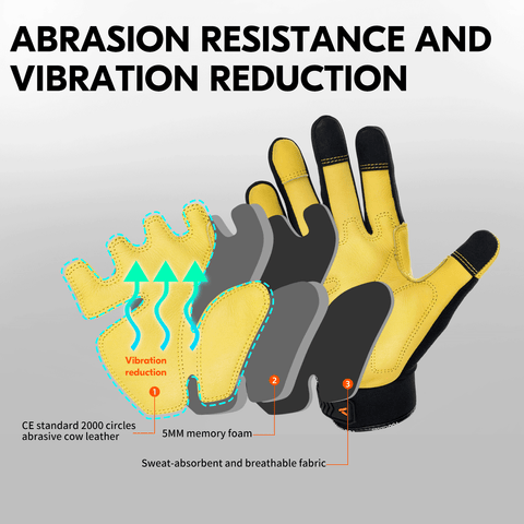 VGO 1 Pair Safety Work Gloves,Mechanics Gloves,Impact Gloves,Anti-Vibr