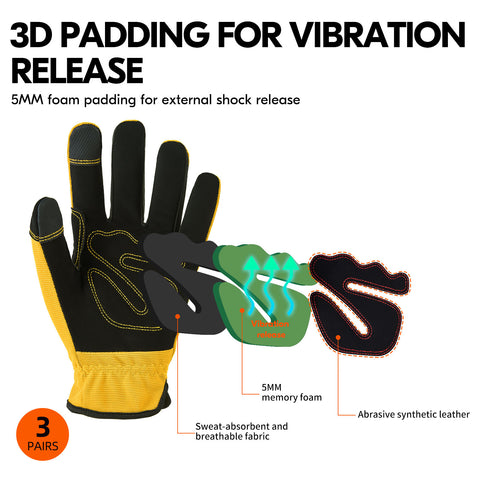 vgo handschuhe VGO Safety Work Gloves, Builder Gloves, Gardening Gloves, Light Duty M